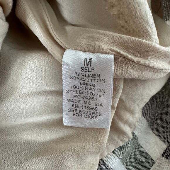 Dress Forum Striped Button-Front Mini Dress Medium Tie Strap Pockets - Picture 6 of 6